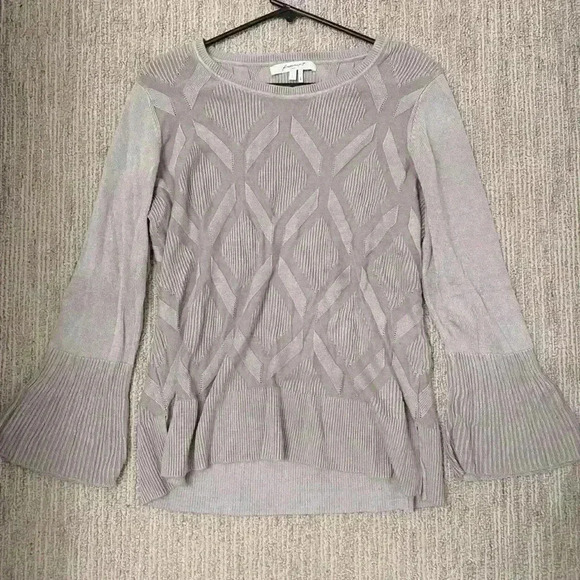 Large foxcroft gray bell sleeve heavy long sleeve - Picture 1 of 6